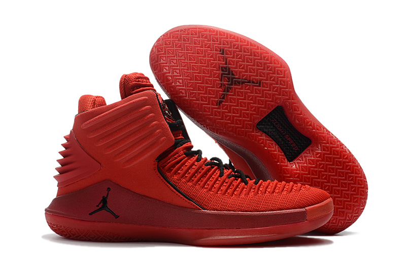 Women Air Jordan 32 All Red Black Shoes - Click Image to Close
